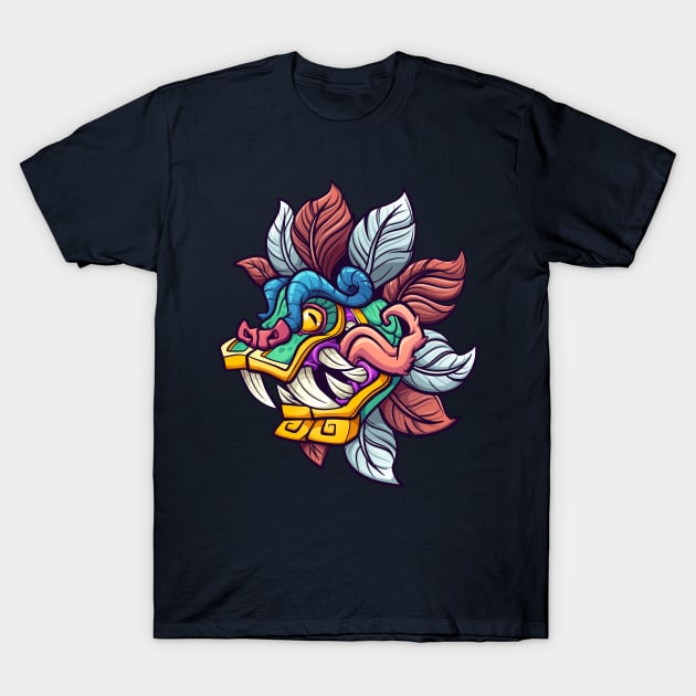 Quetzalcoatl head T-Shirt by memoangeles